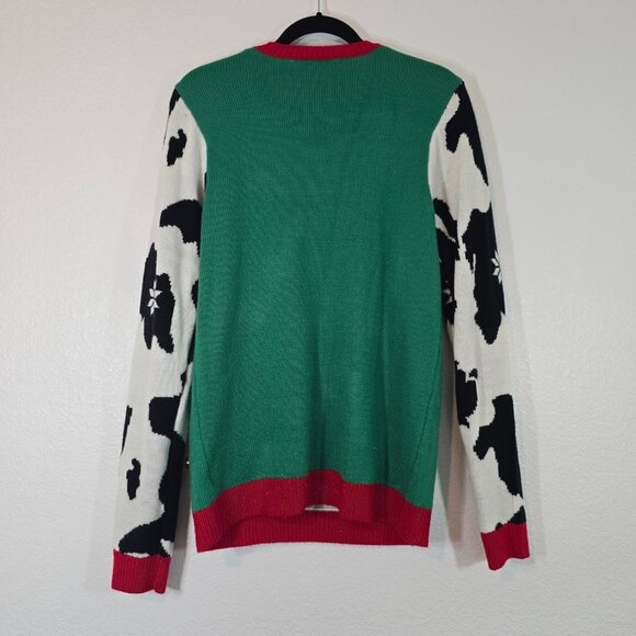 Jolly Sweaters Ugly Christmas Sweater Women Medium Pullover Cow Acrylic Party - Picture 6 of 8